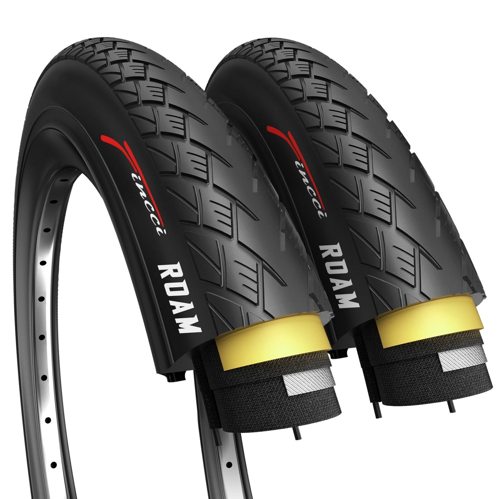 Fincci Copertoni bici da corsa 28 Coppia Pieghevole Gomme 700 x 35c 37-622 Pn...