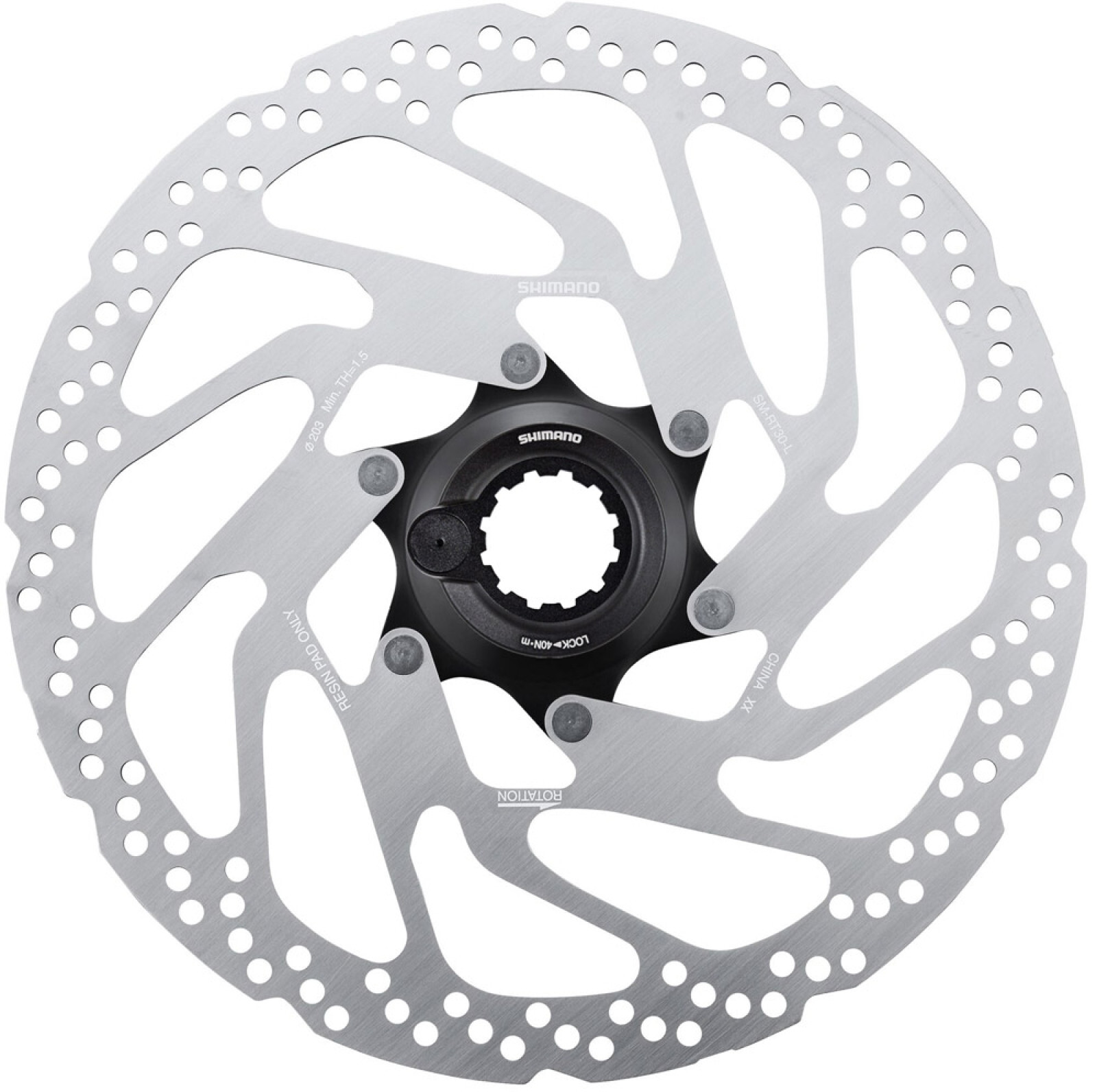 Disco Freno Shimano 203mm Center Lock SM-RT30 con Magnete Silver