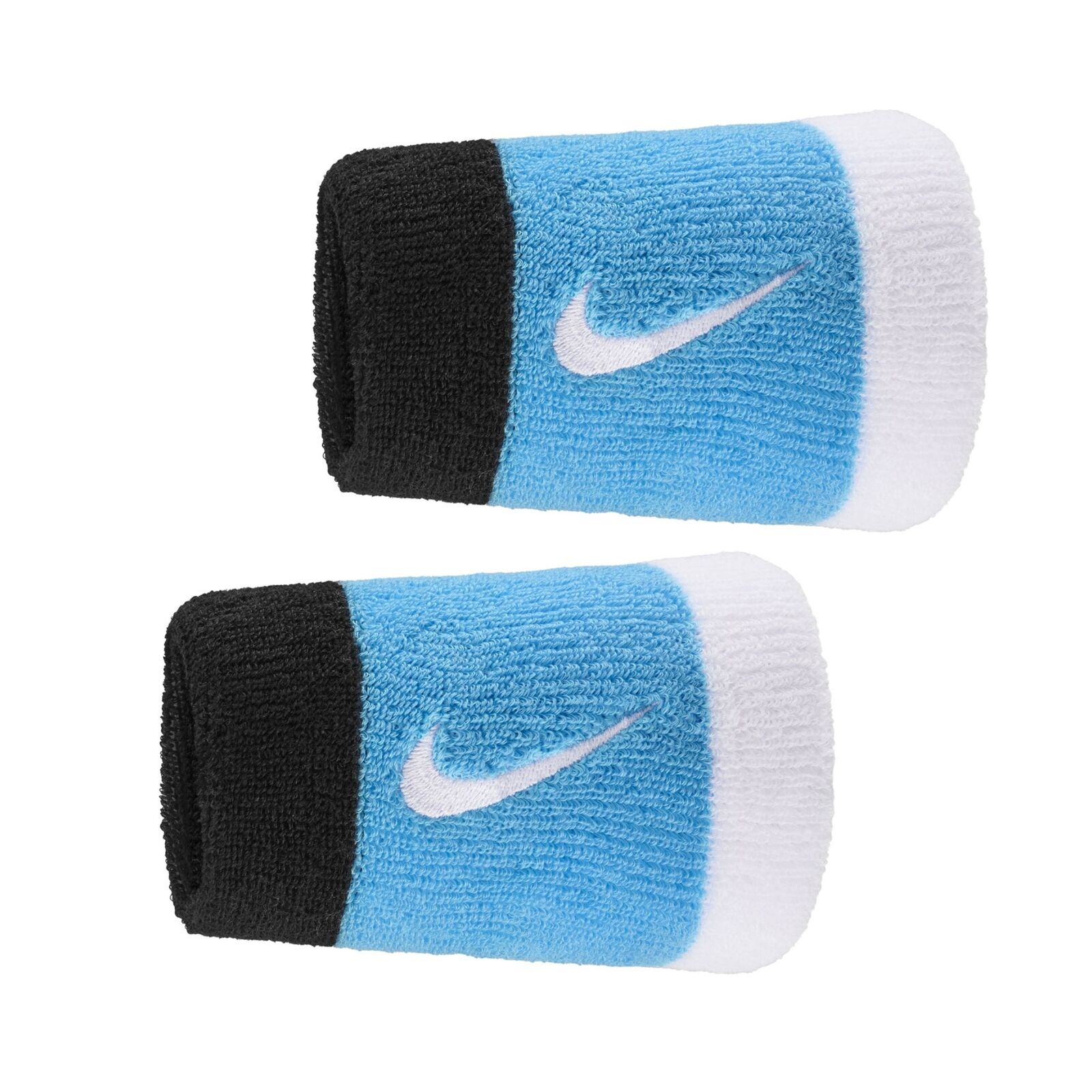 Coppia di Polsini Alti Tennis Padel Nike Swoosh Doublewide Tergisudore Baltic Bl