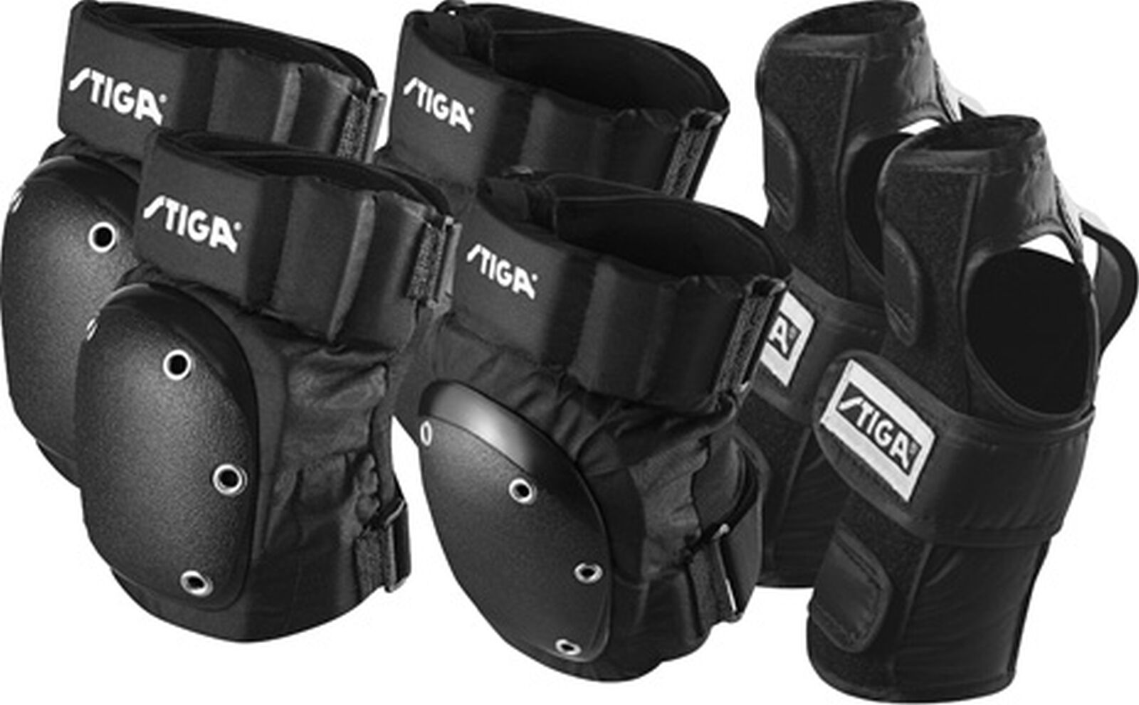 STIGA SET PROTEZIONI IMBOTTITE SENIOR NERO PER SKATEBOARD E MONOPATTINI