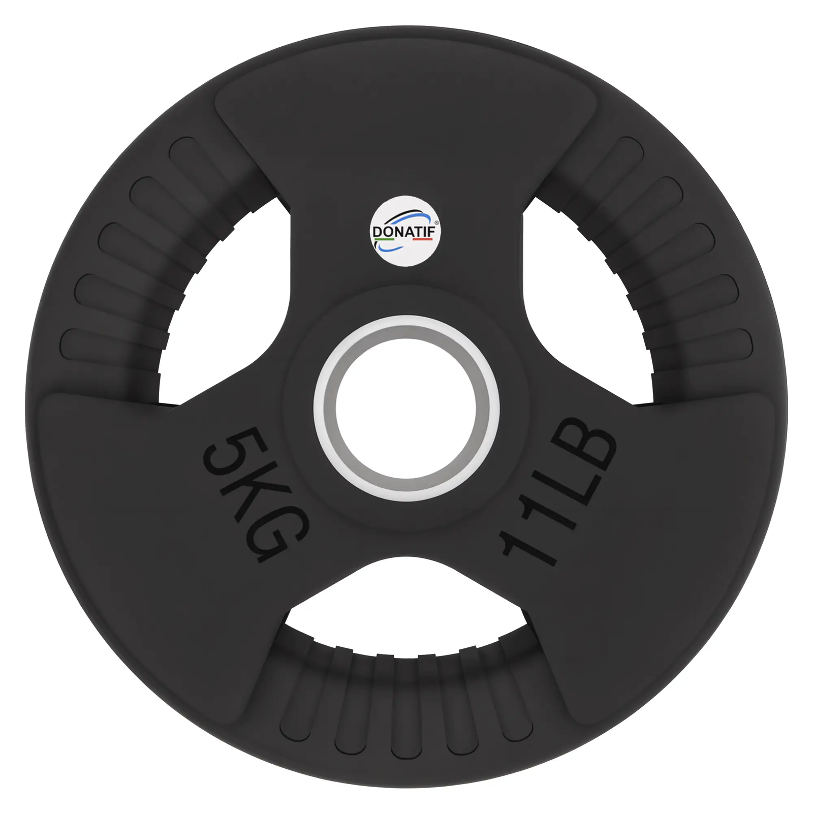Disco Gommato da 5 Kg - Foro 50 mm | Impugnatura Tri-Grip | Donatif
