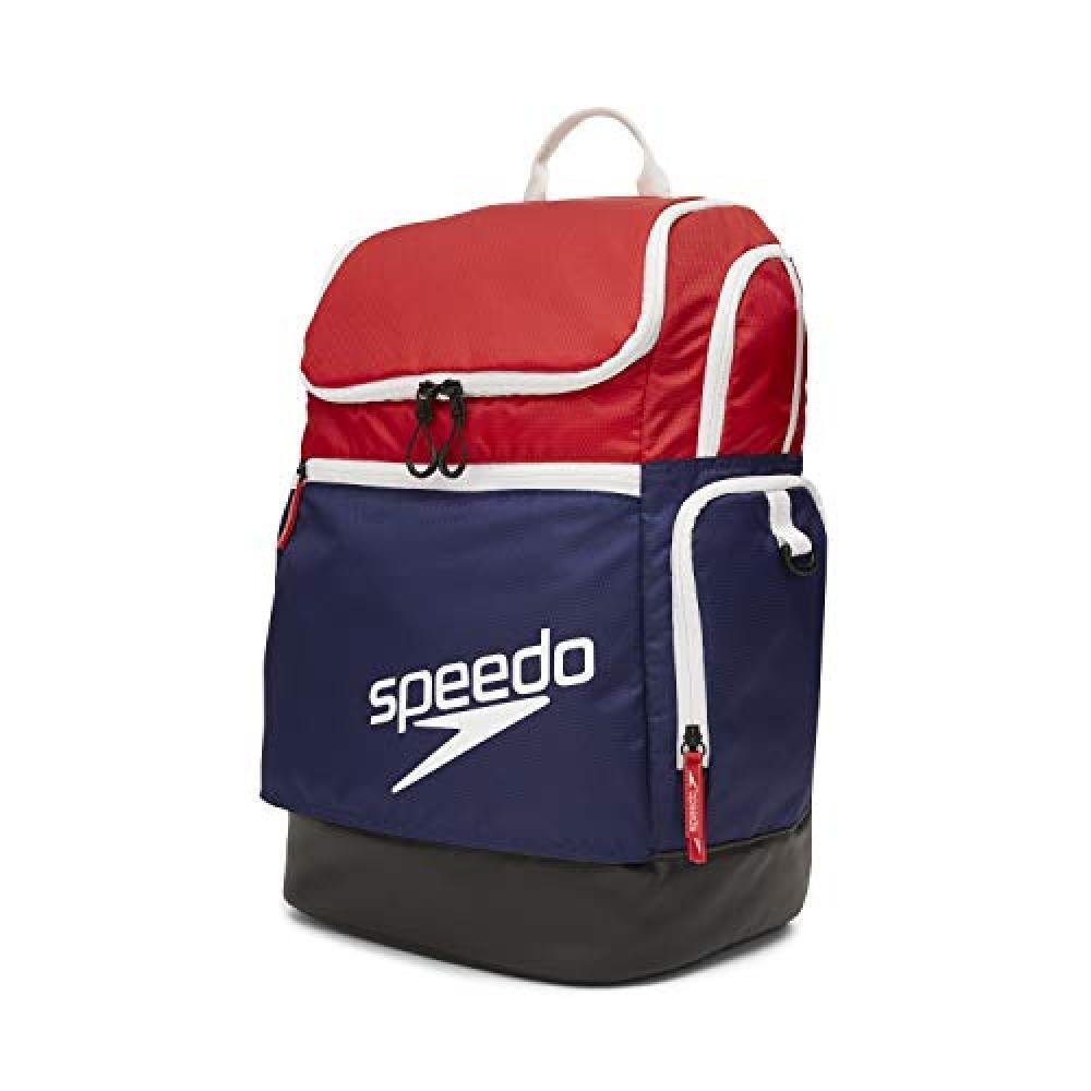 (TG. Taglia Unica) Speedo Zaino Teamster Grande 35 Litri, Rosso/Bianco/Blu 2.0,
