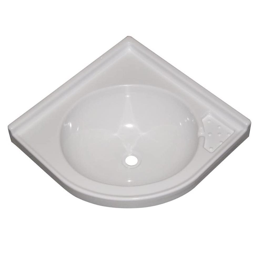 Lavandino Lavello ad Angolo per Camper 418x418x130 mm Bianco