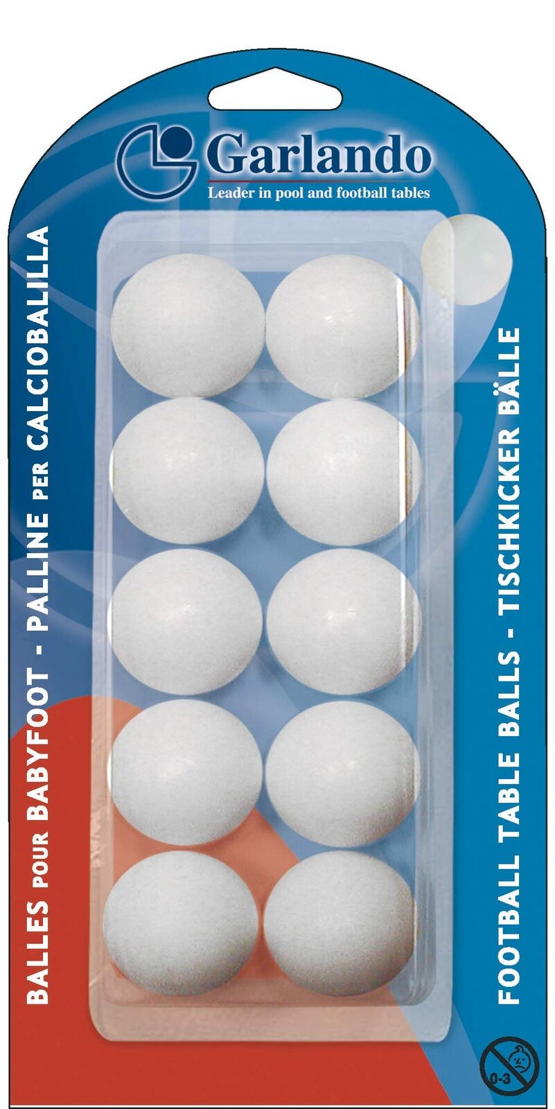 Garlando Standard Table Football Balls Biliardino Unisex Bianco 33.1 mm