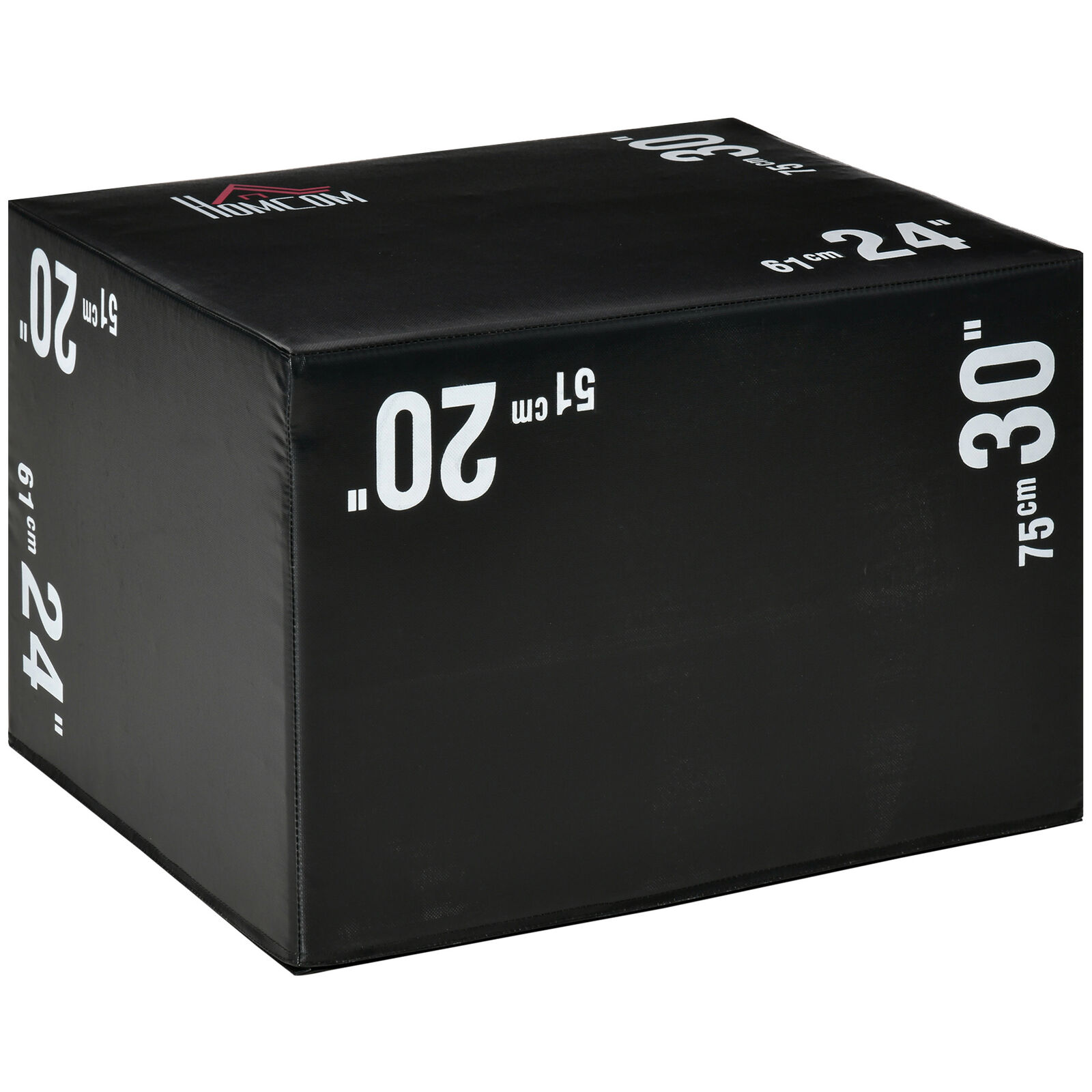 HOMCOM Jumping Box Pliometrico a 3 Altezze Plyo Box 3 in1 75x51x61cm Nero