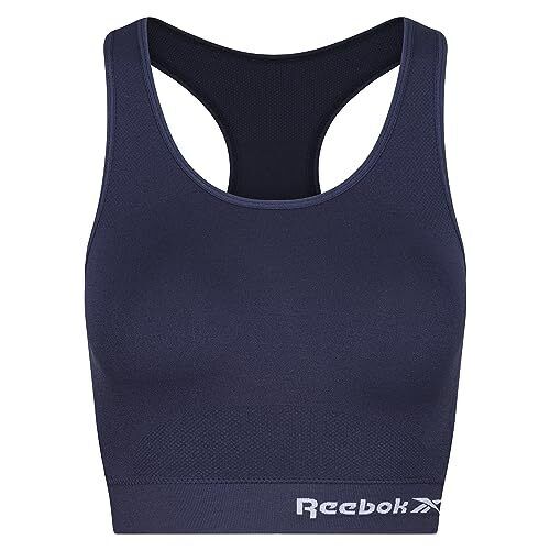 Reebok Damen Seamless Crop Top in Marineblau | Fitness-BH mit Feuchtigkeitsab...