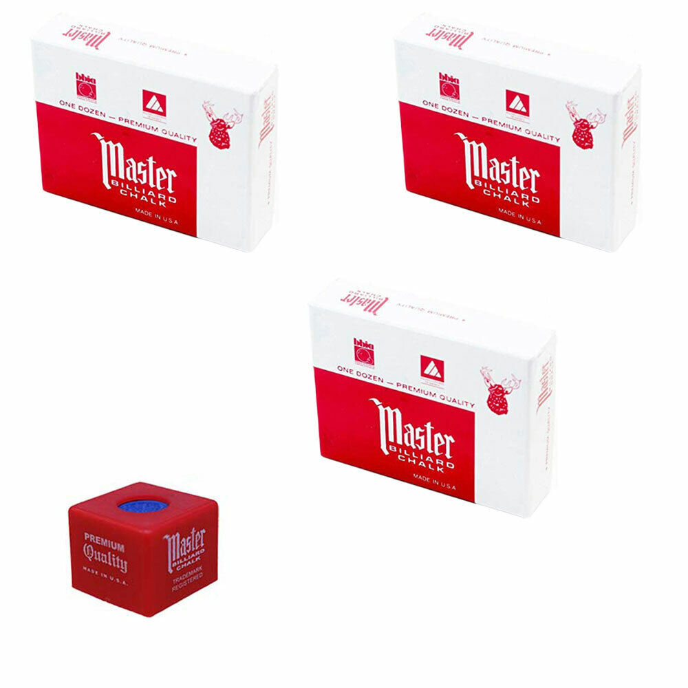 Master by Tweeten 36+1 gessi blu per stecca biliardo con porta gesso Master