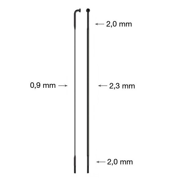 raggio piatto cx-ray in acciaio inox j-bend 256mm nero con nipplo 14mm SAPIM bic