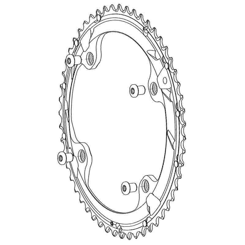 corona 53d + viti record 12v CP556 CAMPAGNOLO guarnitura CAMPAGNOLO