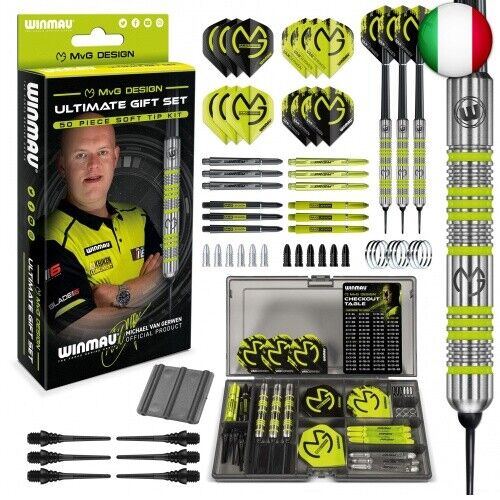WINMAU - Set freccette Michael van Gerwen MvG Softip, idea regalo, set con 50