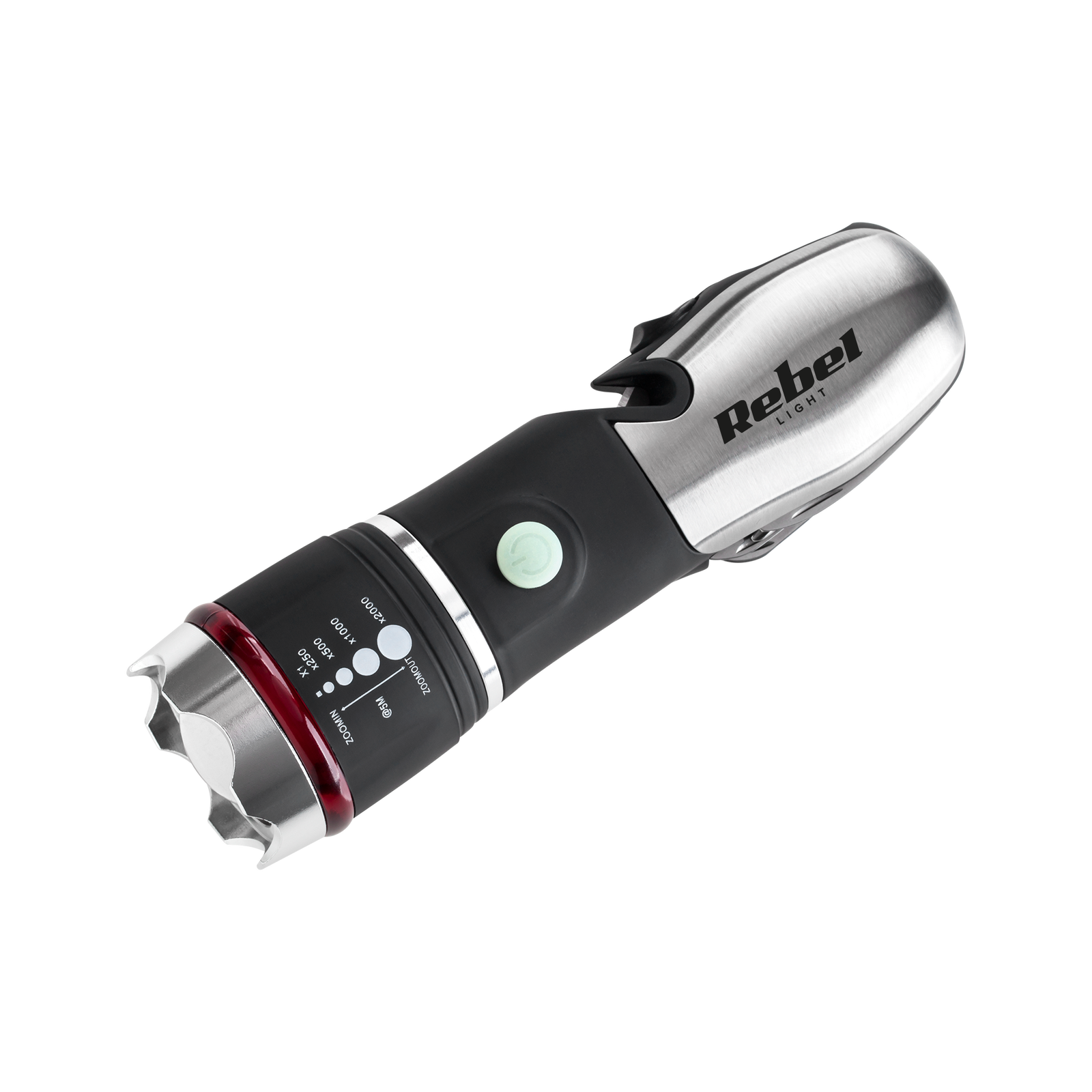 Coltello Martello Multifunzione Torcia Tattica 8in1 120lm 3W 80m 3xAAA Rebel