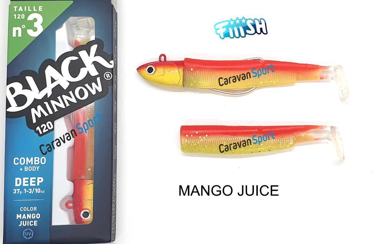 FIIISH BLACK MINNOW COMBO 120 N 3 ARTIFICIALE 37 gr DEEP SILICONE ESCA SPINNING