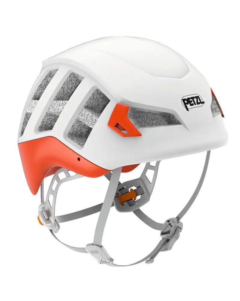 Petzl Meteor Casco Taglia M/L 53-61 cm, Bianco/Rosso Arancio