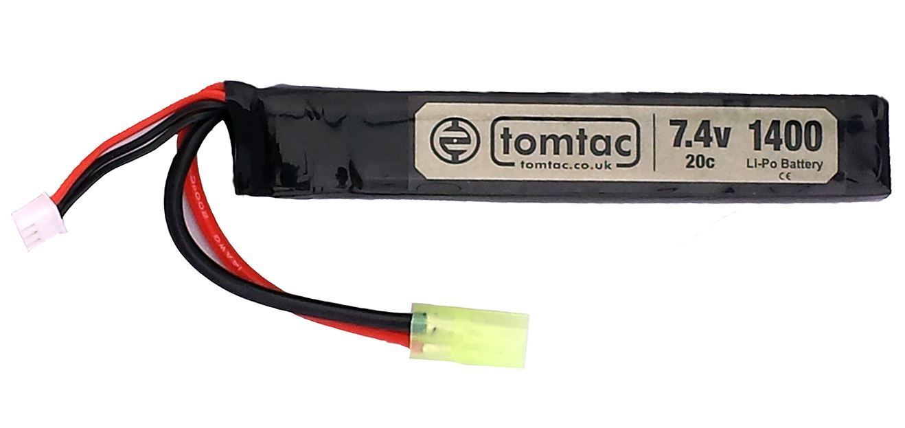 Airsoft Batteria 7.4v 20c 1400mah Lipo Mini Tamiya TOMTAC