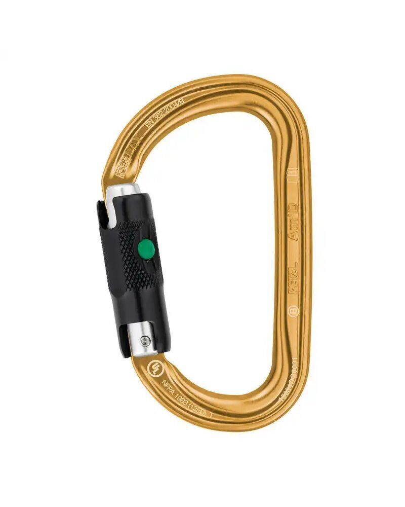Petzl Am'D Ball-Lock Moschettone, Oro