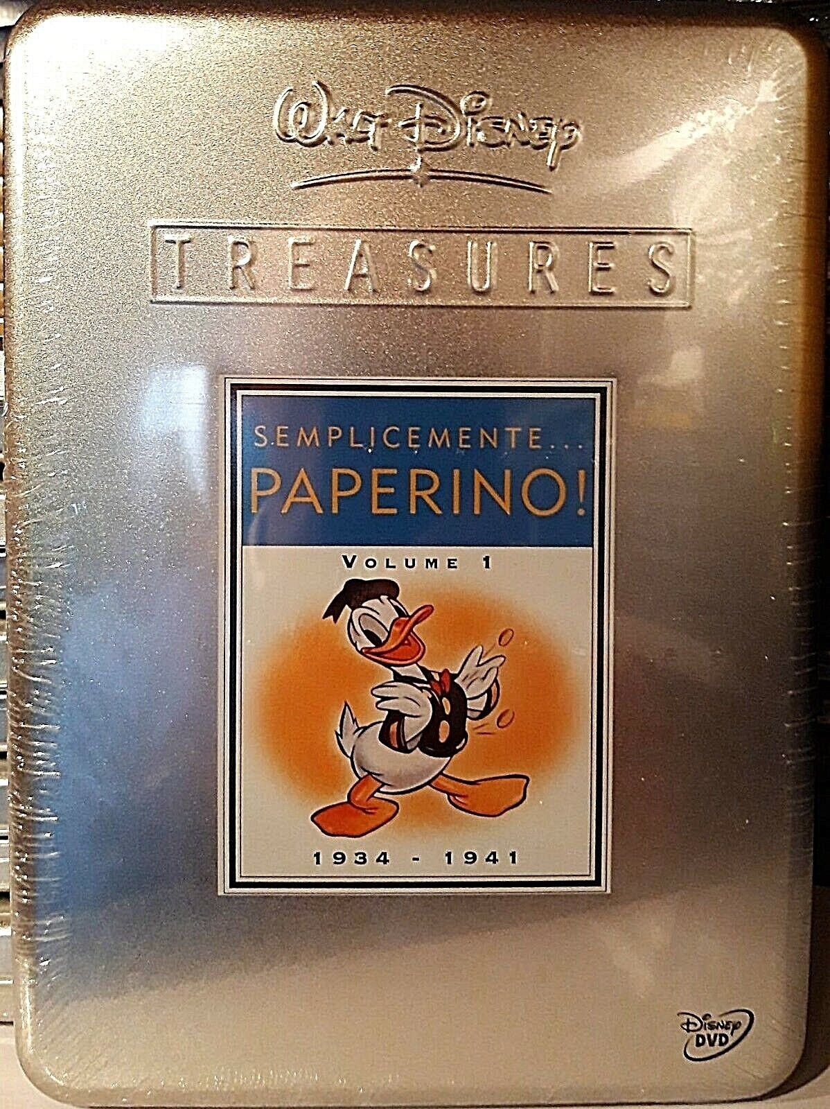 WALT DISNEY TREASURES: SEMPLICEMENTE PAPERINO 1 - 2 DVD TIN BOX LATTA NUOVO