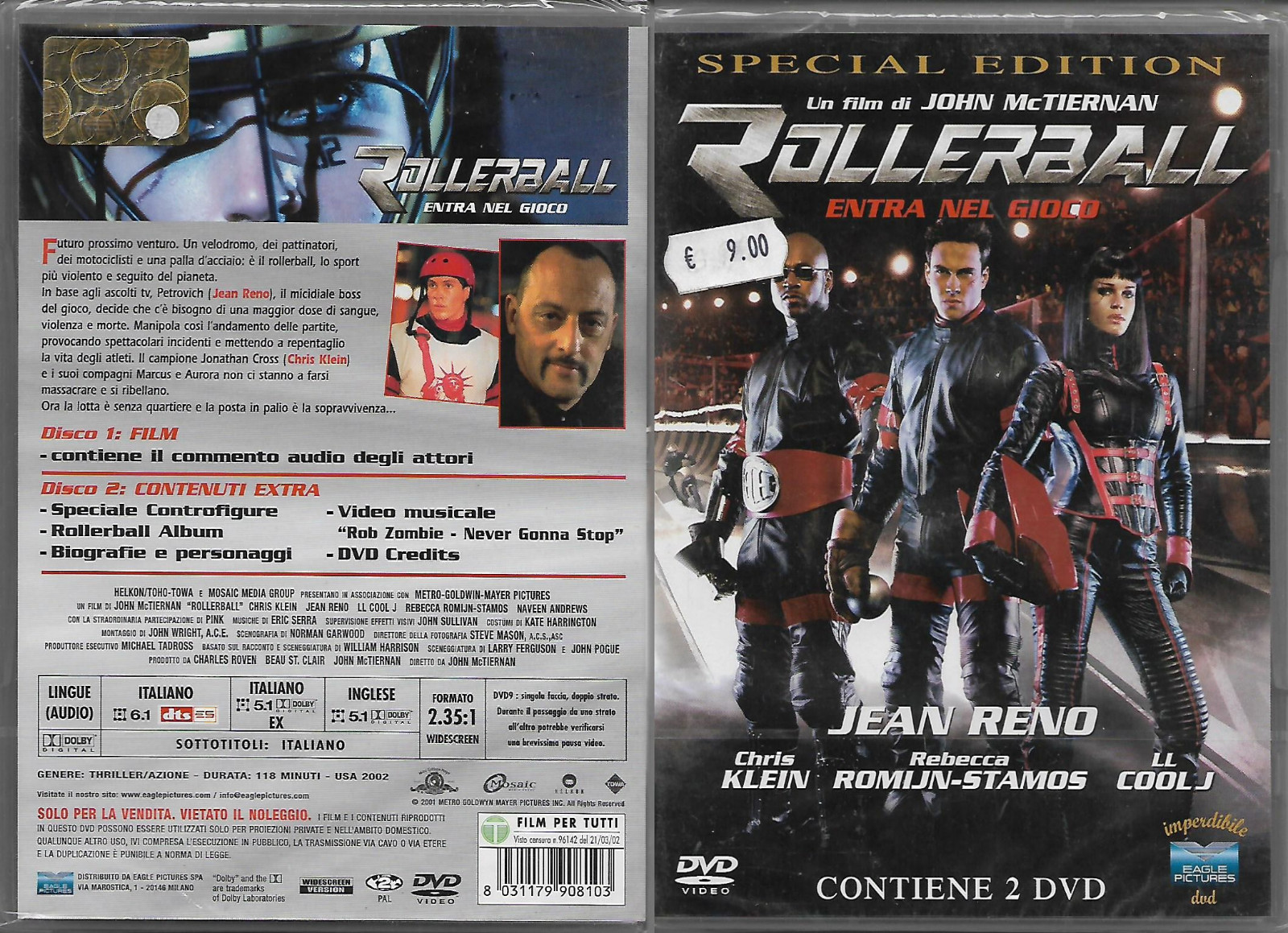 ROLLERBALL - ENTRA NEL GIOCO - 2 DVD (2002) dvd nuovo sigillato