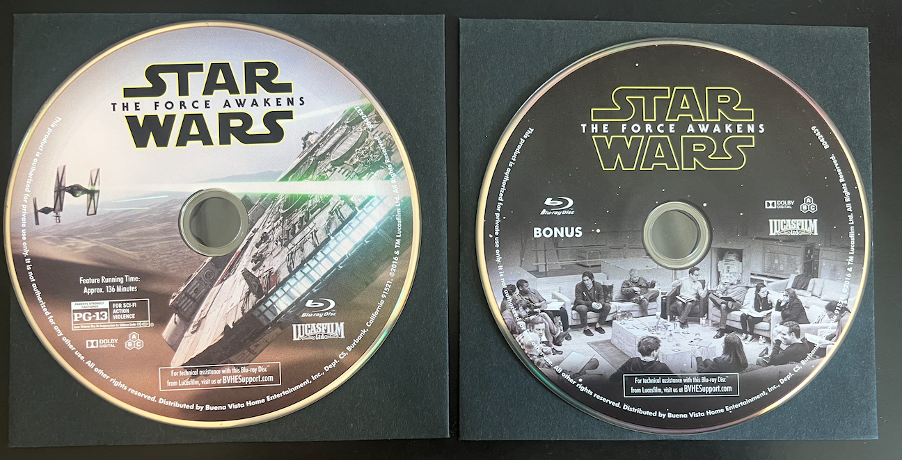 Nuovo Star Wars - Il Forza Awakens (2015) - Blu-Ray solo Disco IN Carta