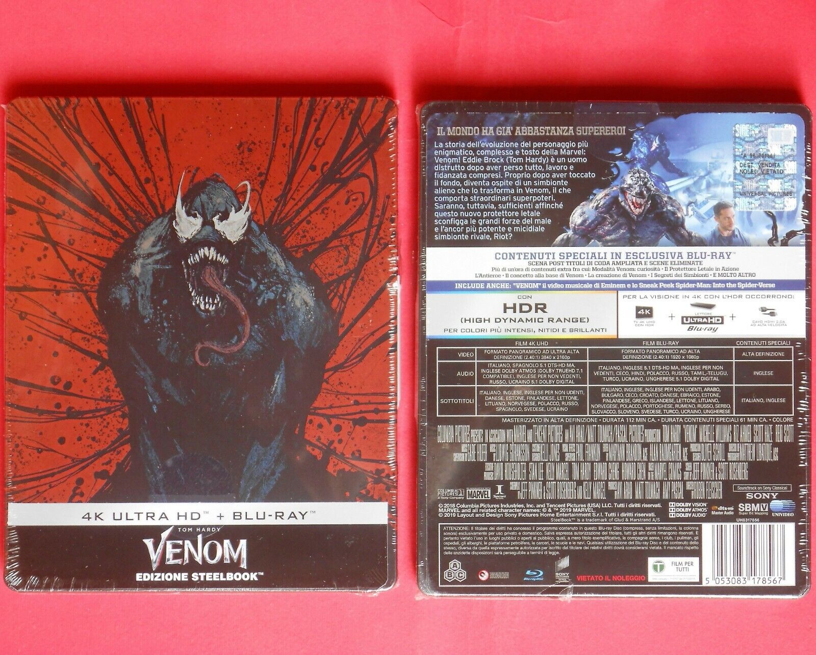 venom blu ray + 4k uhd steelbook metal box edition marvel uomo ragno tom hardy v