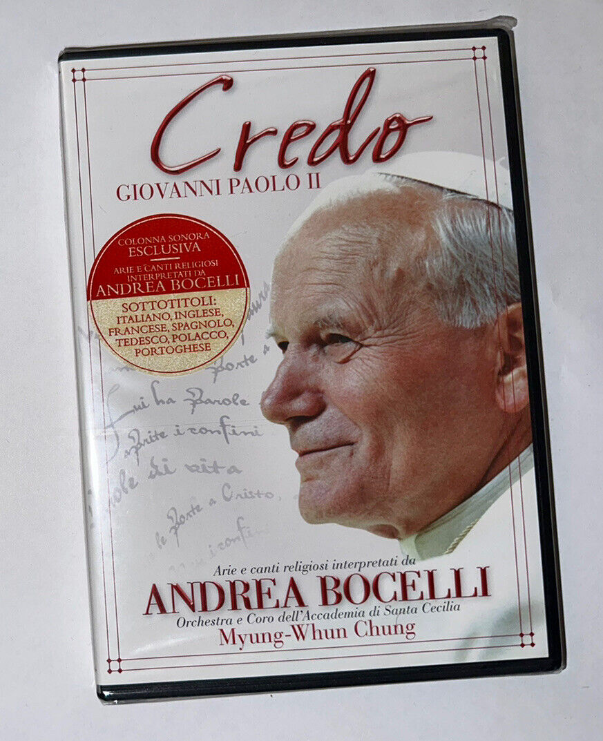 CREDO GIOVANNI PAOLO II - RARO DVD 2006 NUOVO SIGILLATO - BOCELLI CHUNG