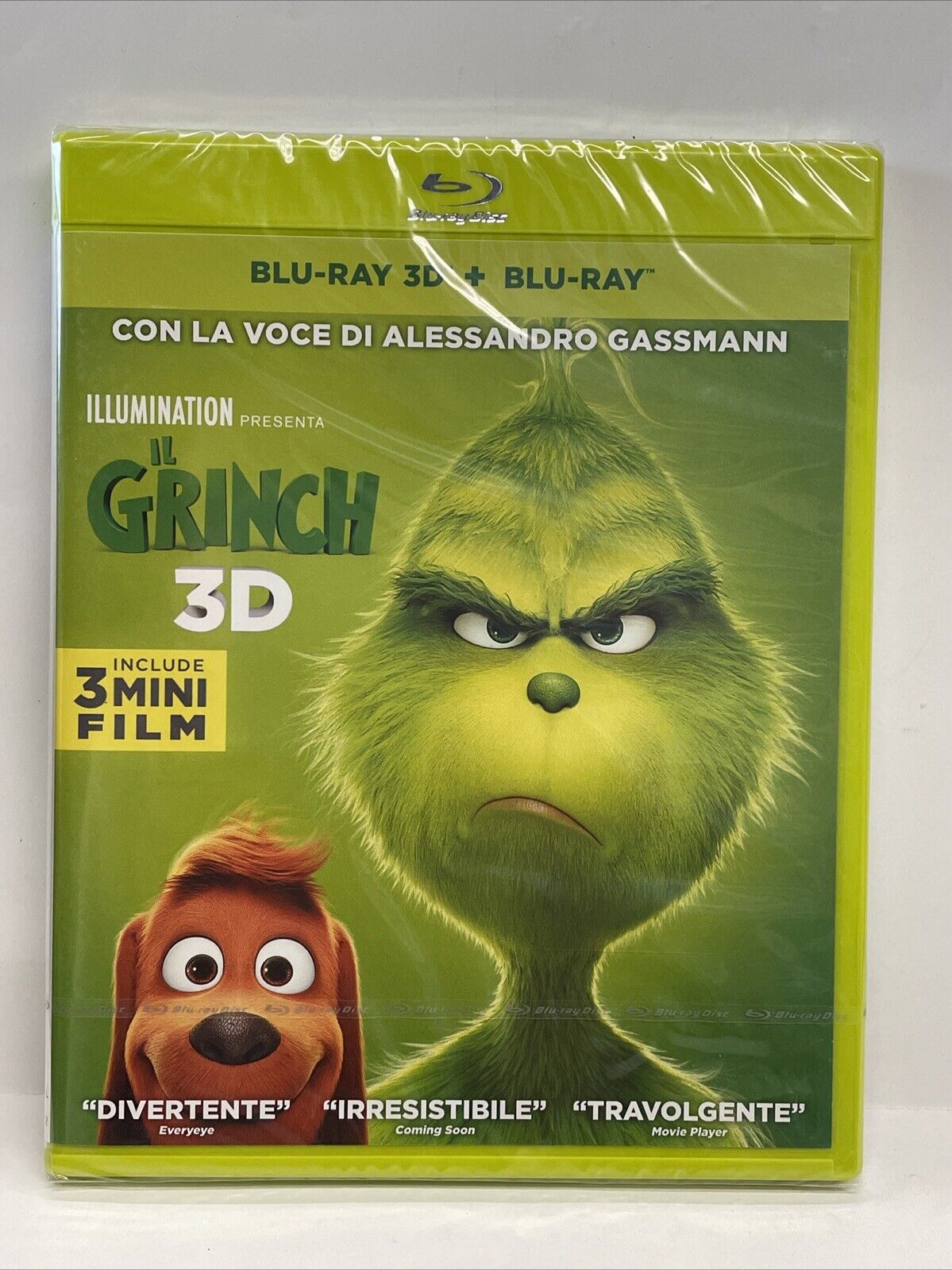 IL GRINCH (2018) blu ray 3D + blu ray - nuovo,sigillato-voce Alessandro Gassma