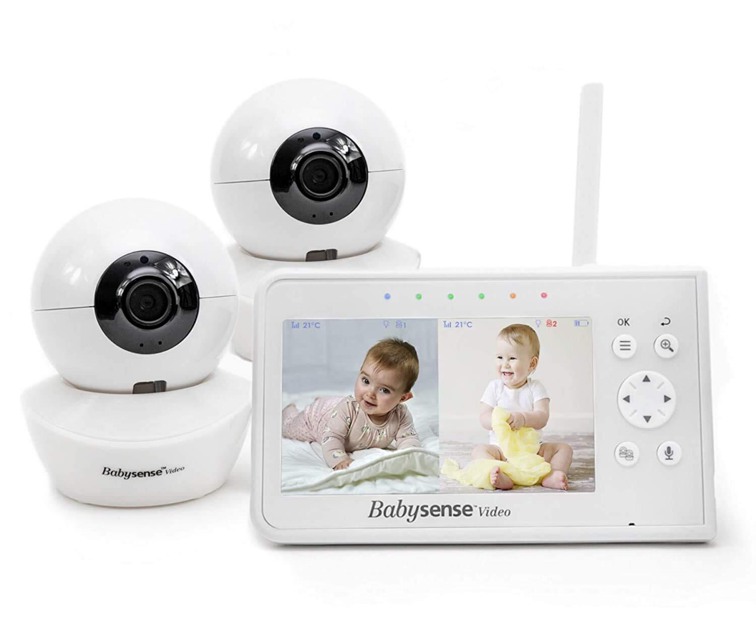 Babysense Baby Monitor Video Schermo Diviso da 43" con Due Camere Funzione PT...