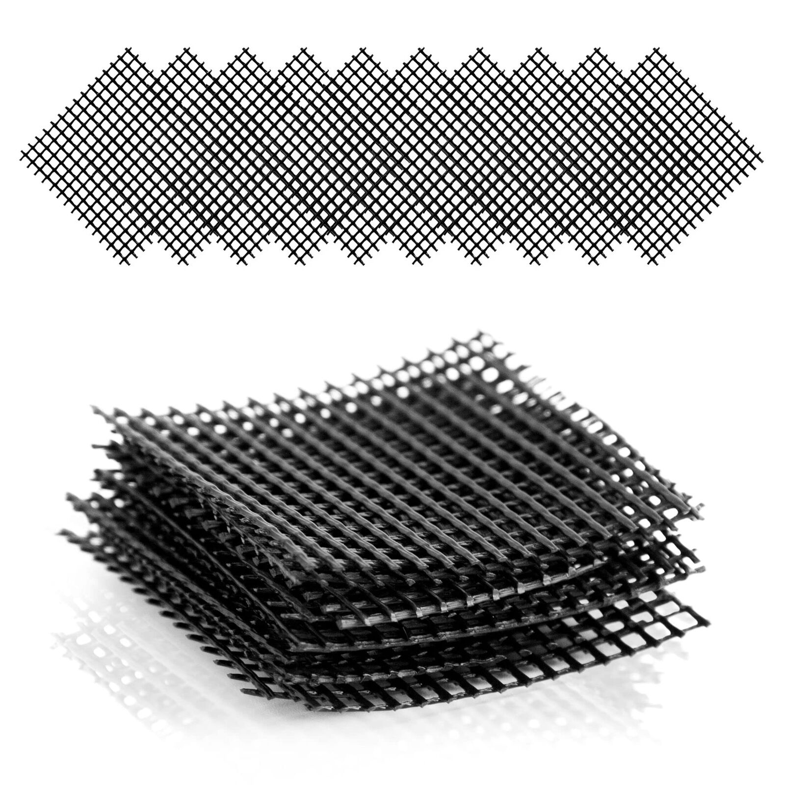 HAPPY SEED Set di 10 Rete di drenaggio per Bonsai in plastica Nera - Retina d...