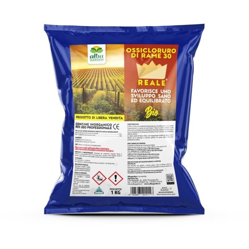 Ossicloruro di Rame 30% Concime CE Blu Biologico Vite Orto Olivo 1 Kg