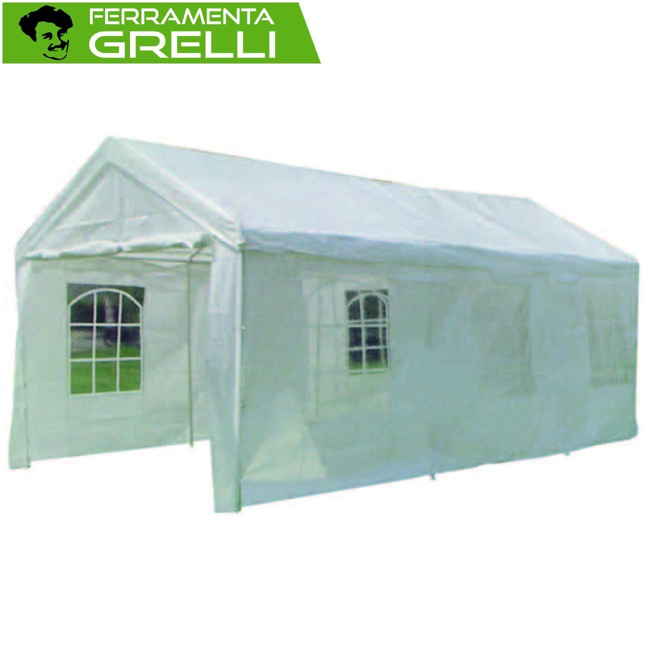 GAZEBO IN METALLO CARPORT BIANCO  • cm 300x600