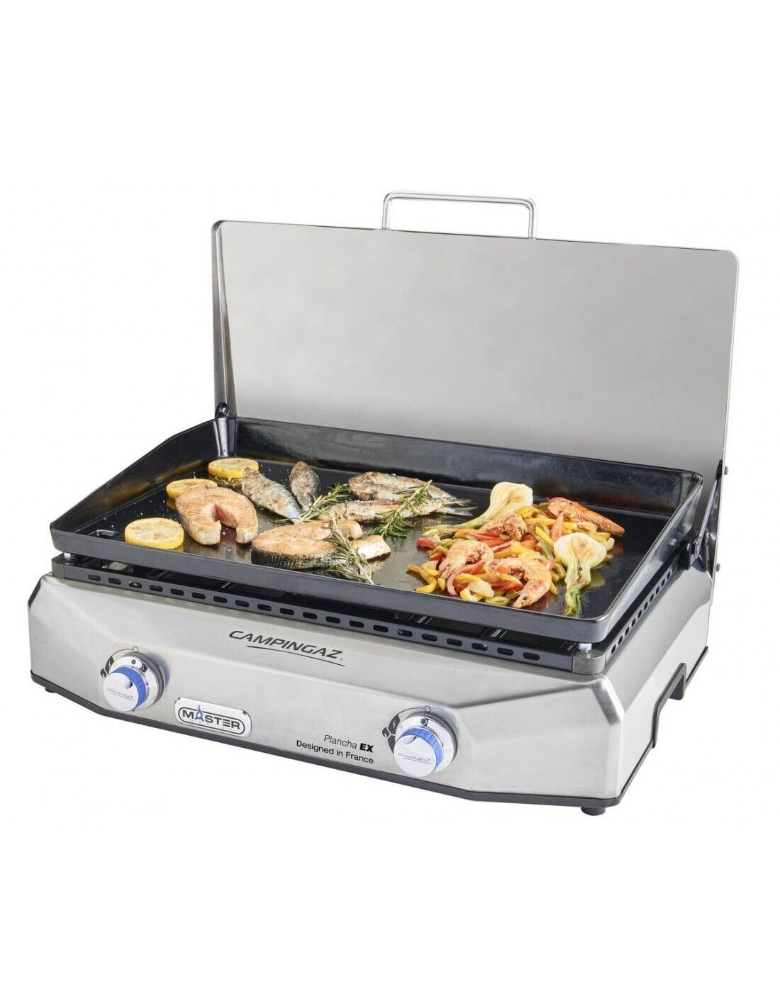 Campingaz Master Plancha EX - Plancha da Tavolo Gas, 2 Bruciatori, Modello 30000
