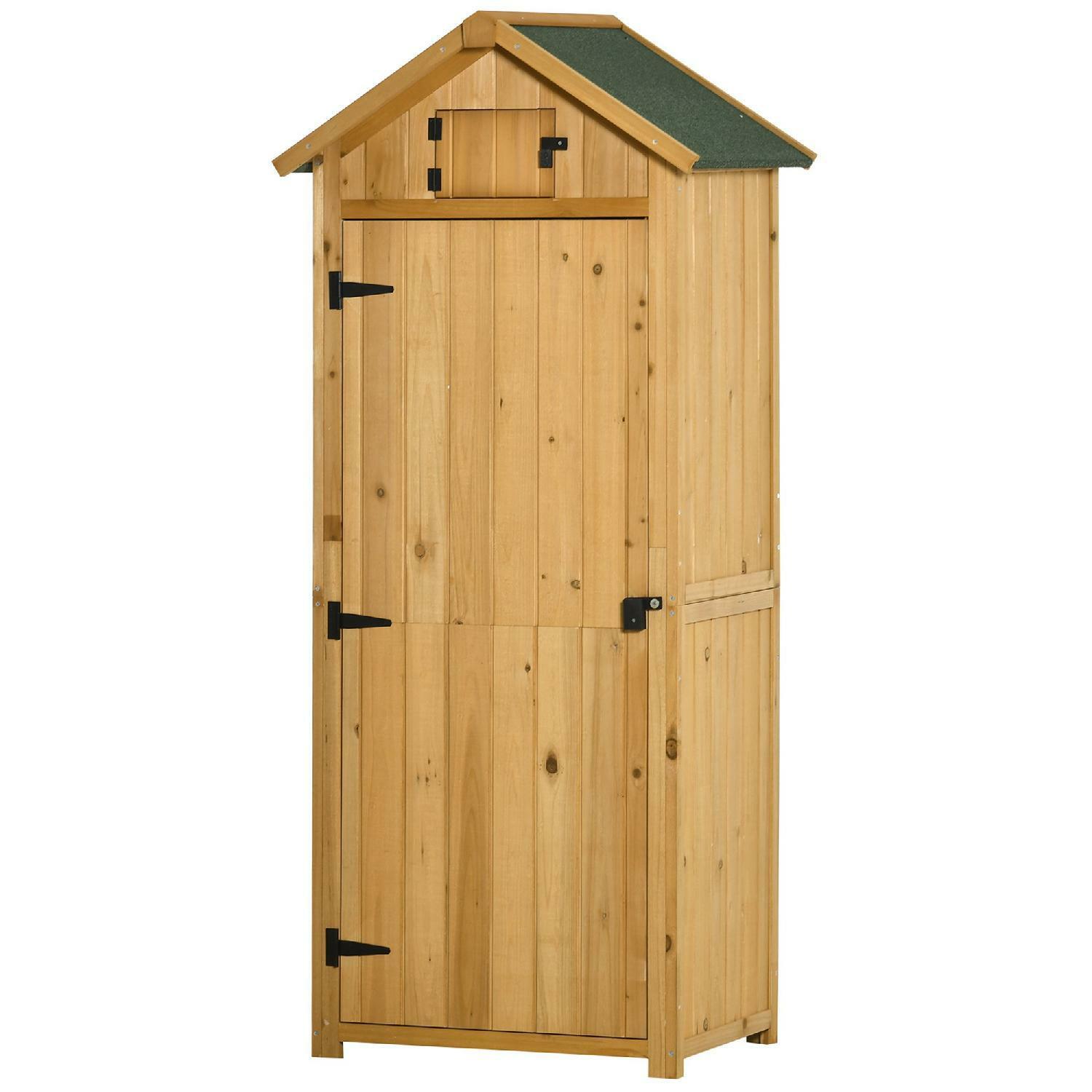 DecHome Capanno da Giardino Porta Attrezzi in Legno 77x54.2x179cm Giallo 209V01B