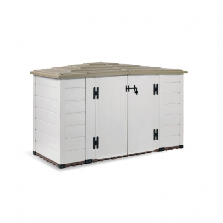 Box da Giardino in Resina Box Evo 200, con Pavimentazione inclusa, 212x88x133h c