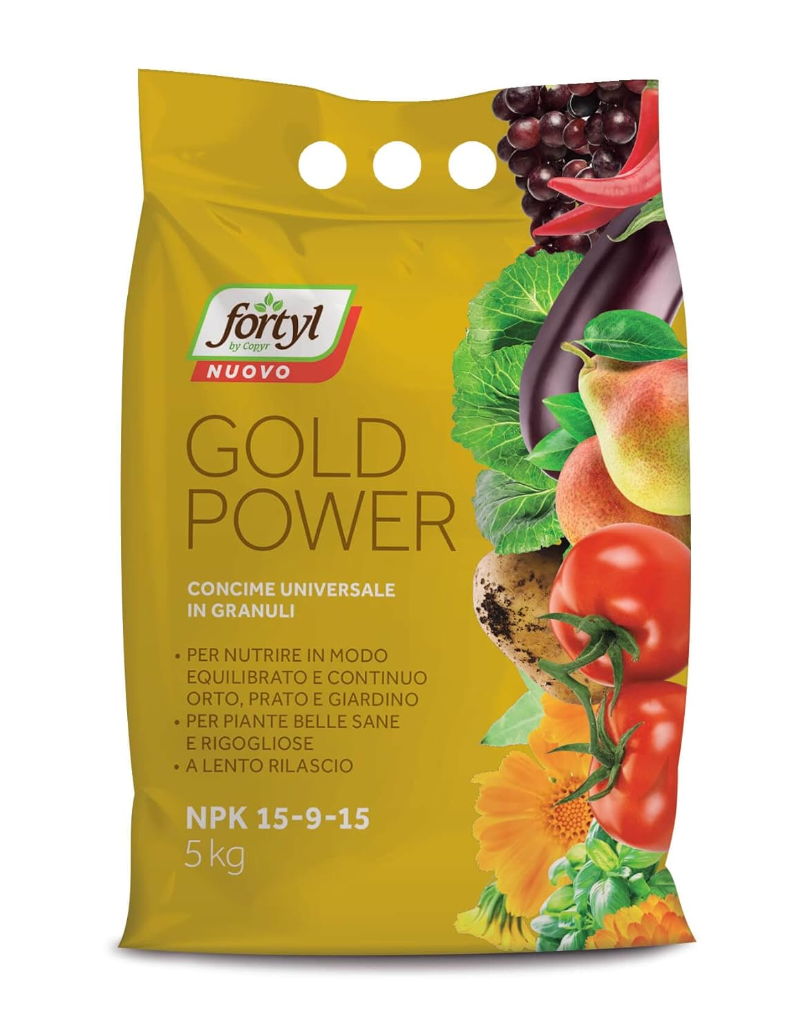 Copyr FORTYL GOLD POWER NPK 15-9-15 Concime granulare orto frutta 5 KG