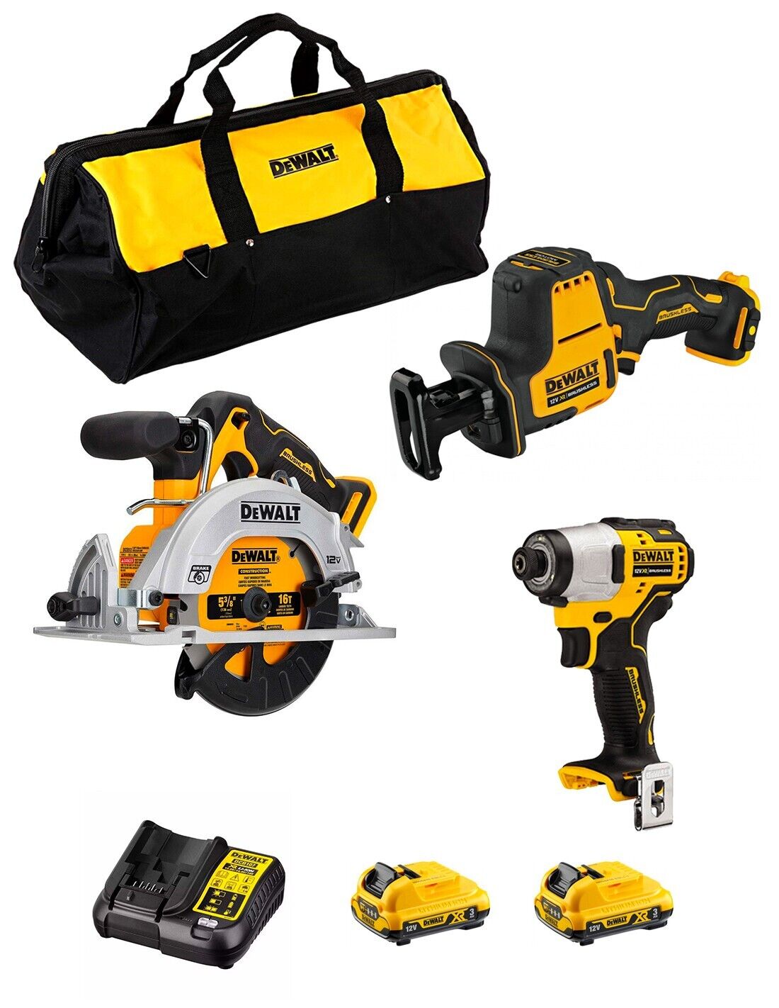 Dewalt  kit d12k303 (dcs512 + dcs312 + dcf801 + 2.. 8435587925439
