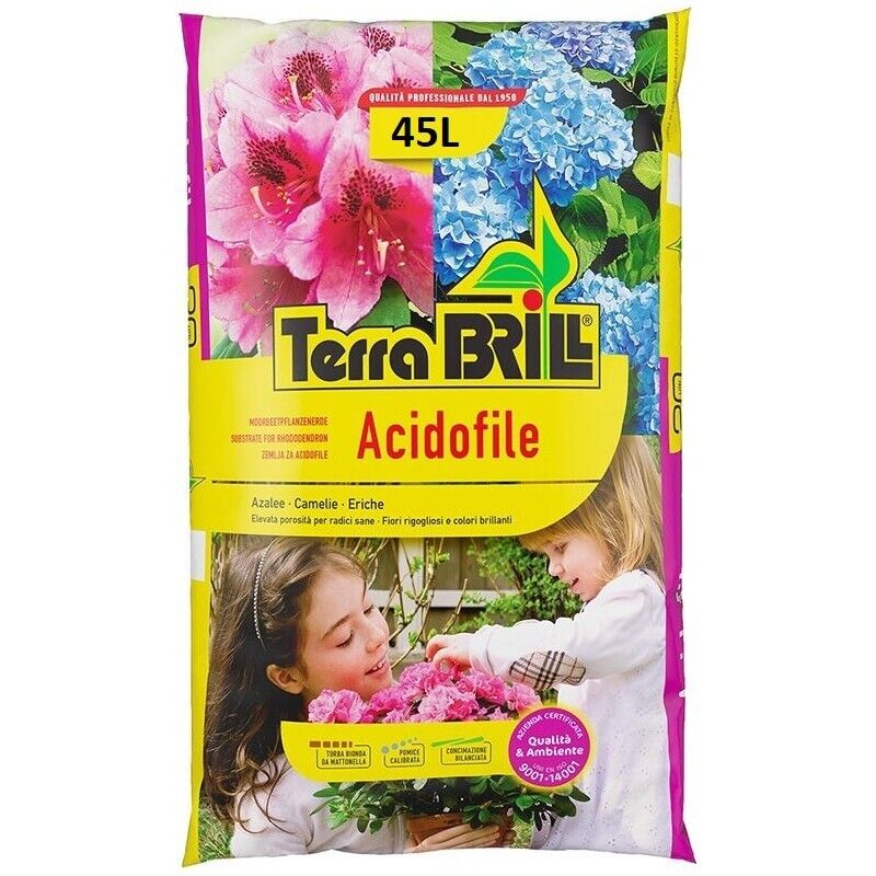 TerraBRILL Terriccio Acidofile Concimato 45Lt per Azalee, Camelie, Eriche