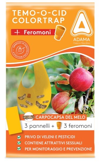 40549 ADAMA TEMOOCID TRAPPOLE ADESIVE COLORTRAP PLUS CON FERORMONI PER CARPOCAPS
