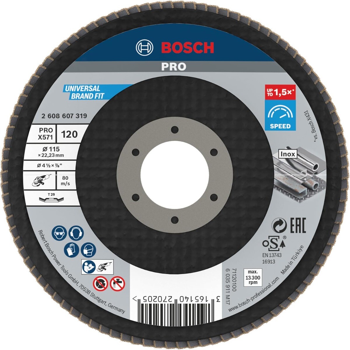 BOSCH - 1 DISCO LAMELLARE ANGOLATO  115mm G120 BEST FOR METAL