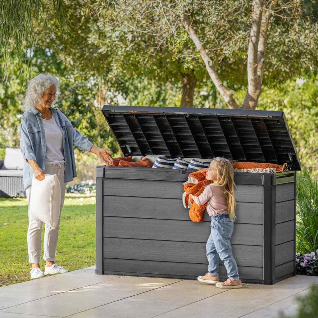 1436147 Keter Contenitore Portaoggetti da Esterno Cortina 757 L Grigio