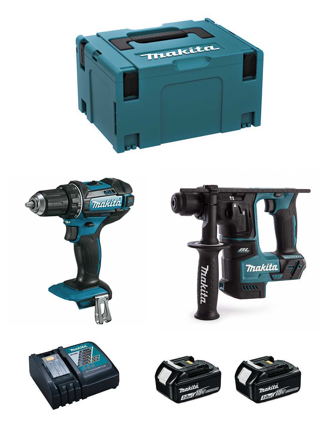 Makita  kit mpk18223a (ddf482 + dhr171 + 2 x 3,0.. 8435587902379