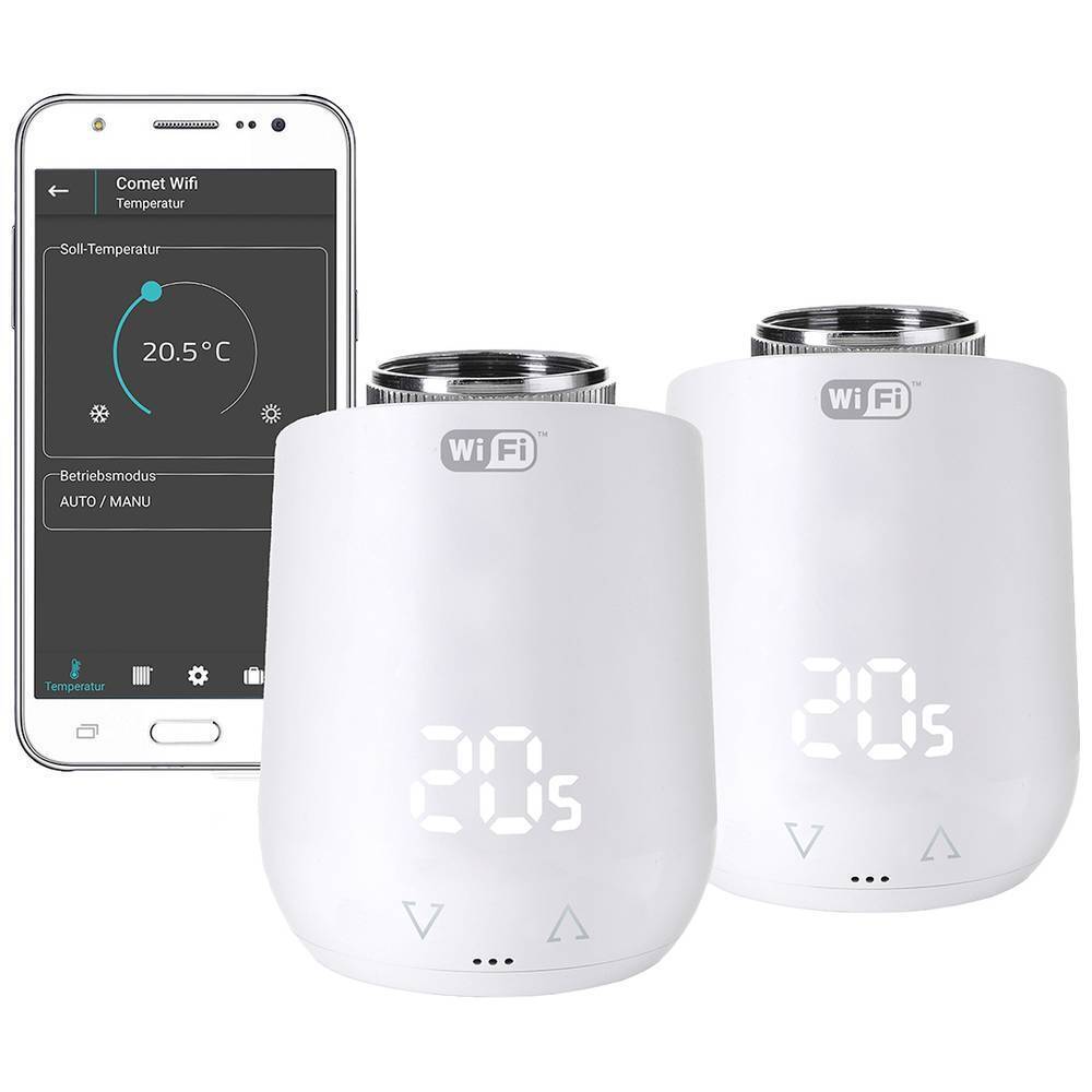 Eurotronic 700223 Comet WiFi Termostato senza fili per radiatore KIT