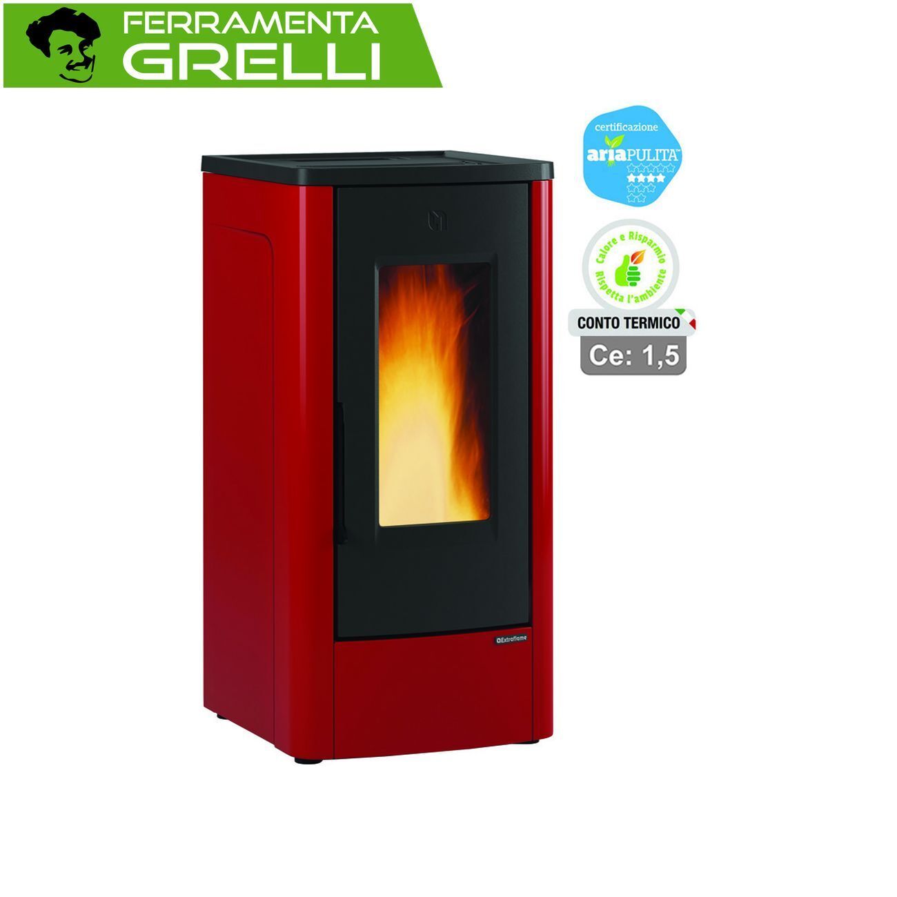 STUFA A PELLET DAHIANA PLUS CANALIZZATA 10KW BORDEAUX (CONTO TERMICO)