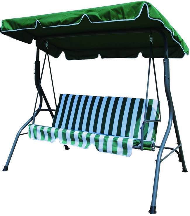 DONDOLO giardino 170X110X153 h CUSCINO VERDE/BIANCO PARASOLE VERDE