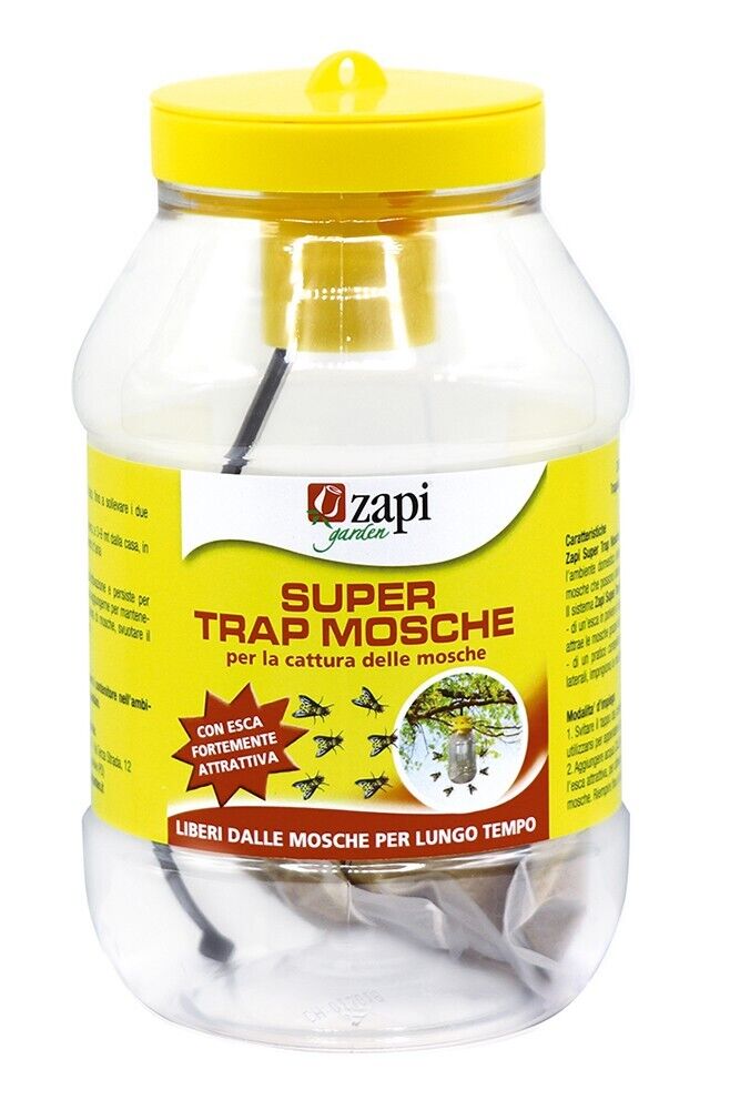 SUPER TRAP MOSCHE PER LA CATTURA DELLE MOSCHE CON ESCA FORTEMENTE ATTRATIVA-ZAPI