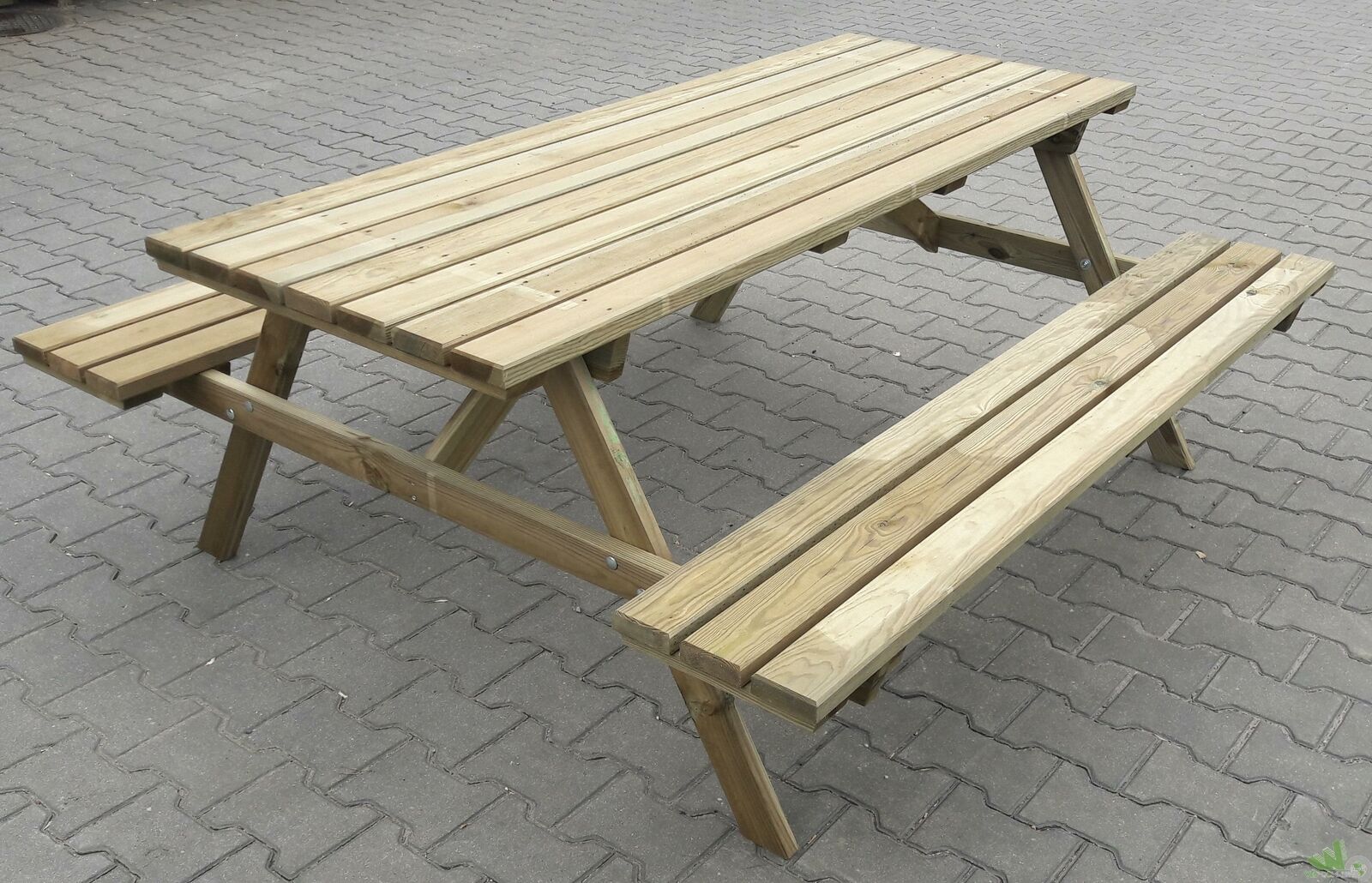 SET TAVOLO + PANCHINE PICNIC PIC NIC PARCO LEGNO IMPREGNATO 180X160X71H CM