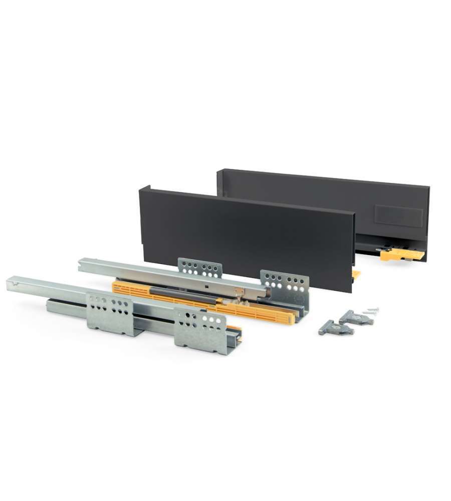 Emuca Kit cassetto per cucina Concept, altezza 185 mm, prof. 300 mm, Grigio antr