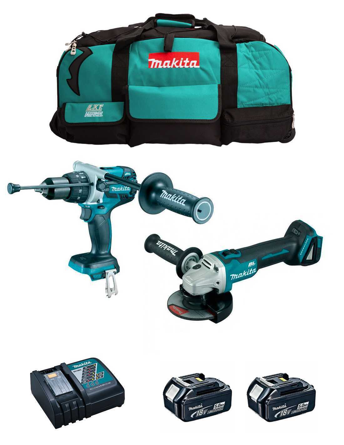 Makita  kit mk210 (dhp481 + dga504 + 2 x 5,0 ah +.. 8435587916239