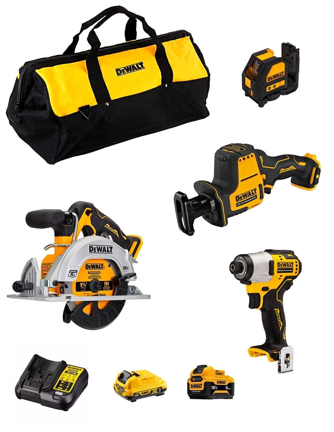 Dewalt  kit d12k405 (dcs512 + dcs312 + dcf801 +.. 8435587925484