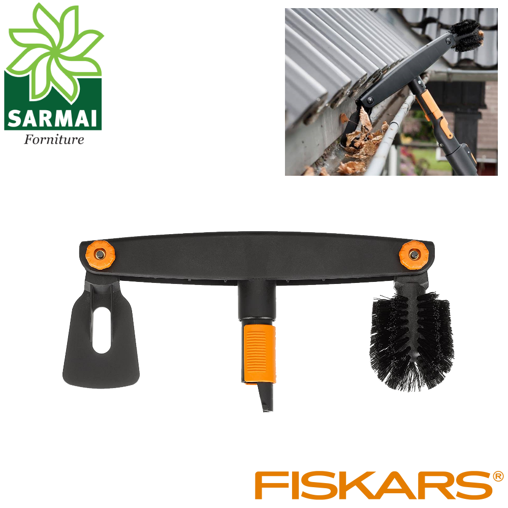 Fiskars QuikFit testina accessorio pulitore pulisci grondaie scopino e paletta