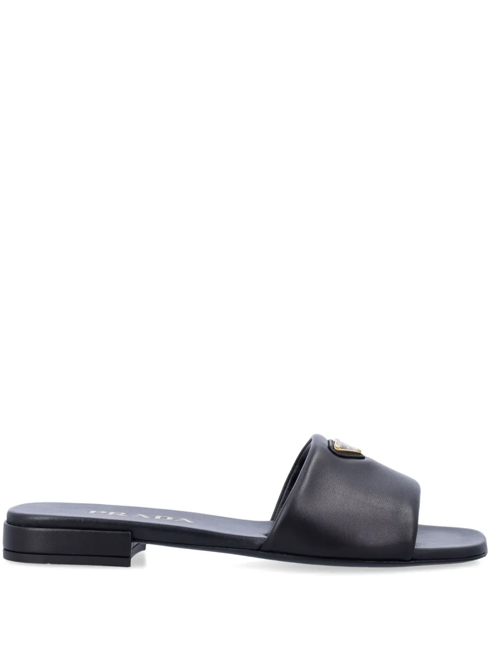Prada enamel-logo slides - Nero