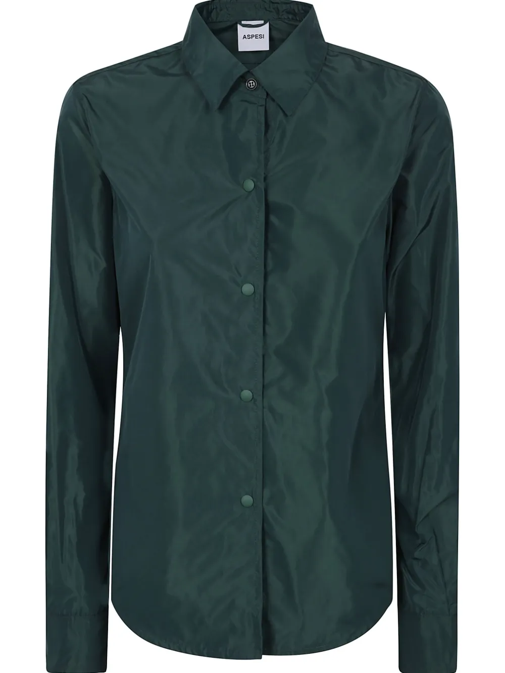 ASPESI curved-hem button-up shirt - Verde
